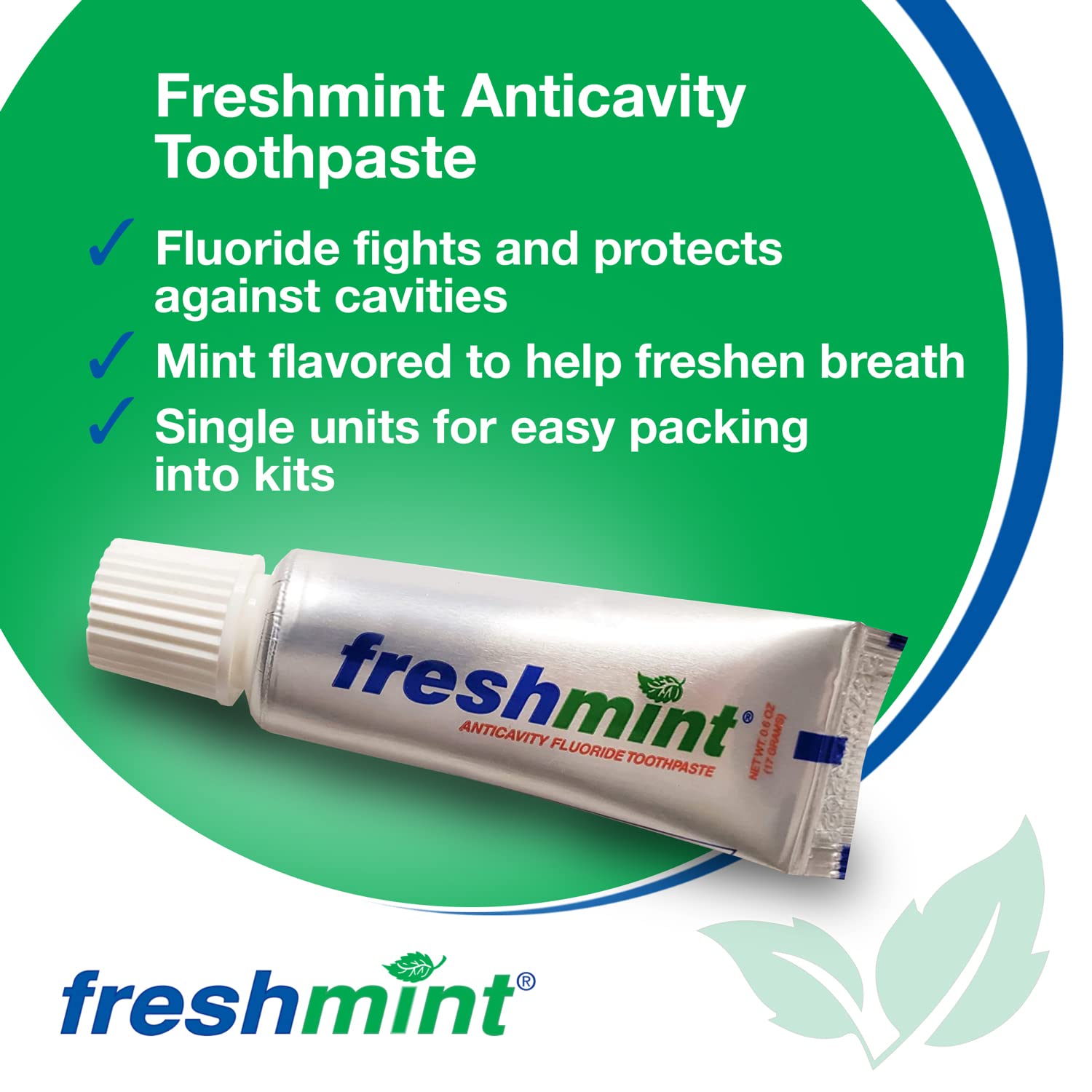 Pack de 144 tubos Freshmint, solución eficiente para hoteles y clínicas.