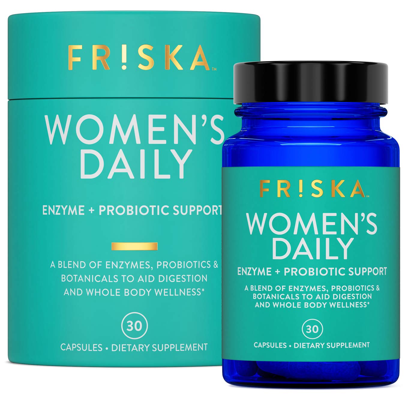 Friska: botella de digestivo diario con enzimas y probióticos para la digestión suave