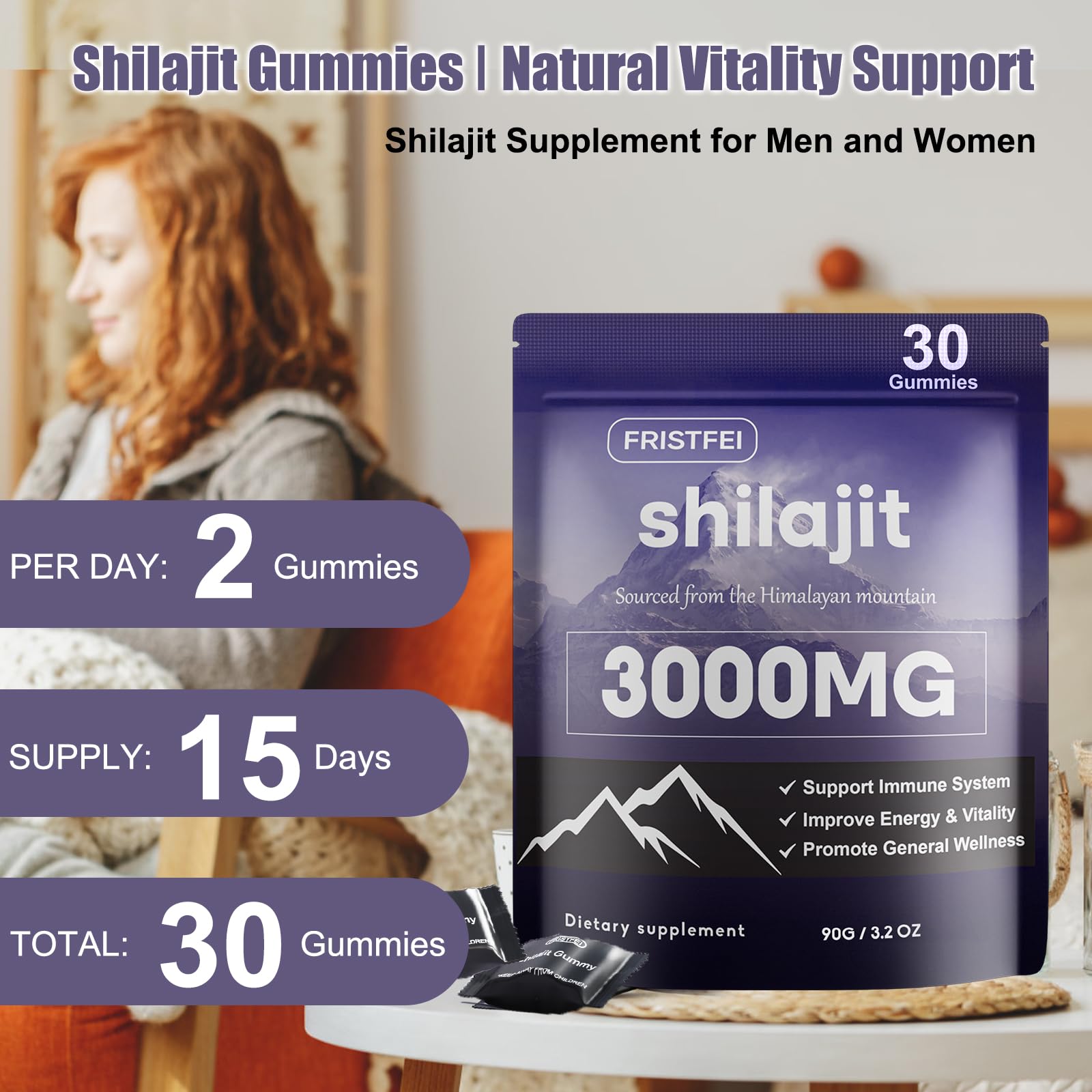 Fristfei gomitas Shilajit Himalaya, lista de ingredientes destacados