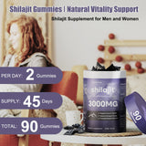 Fristfei Shilajit Gummies en la mano, dosis conveniente para llevar.