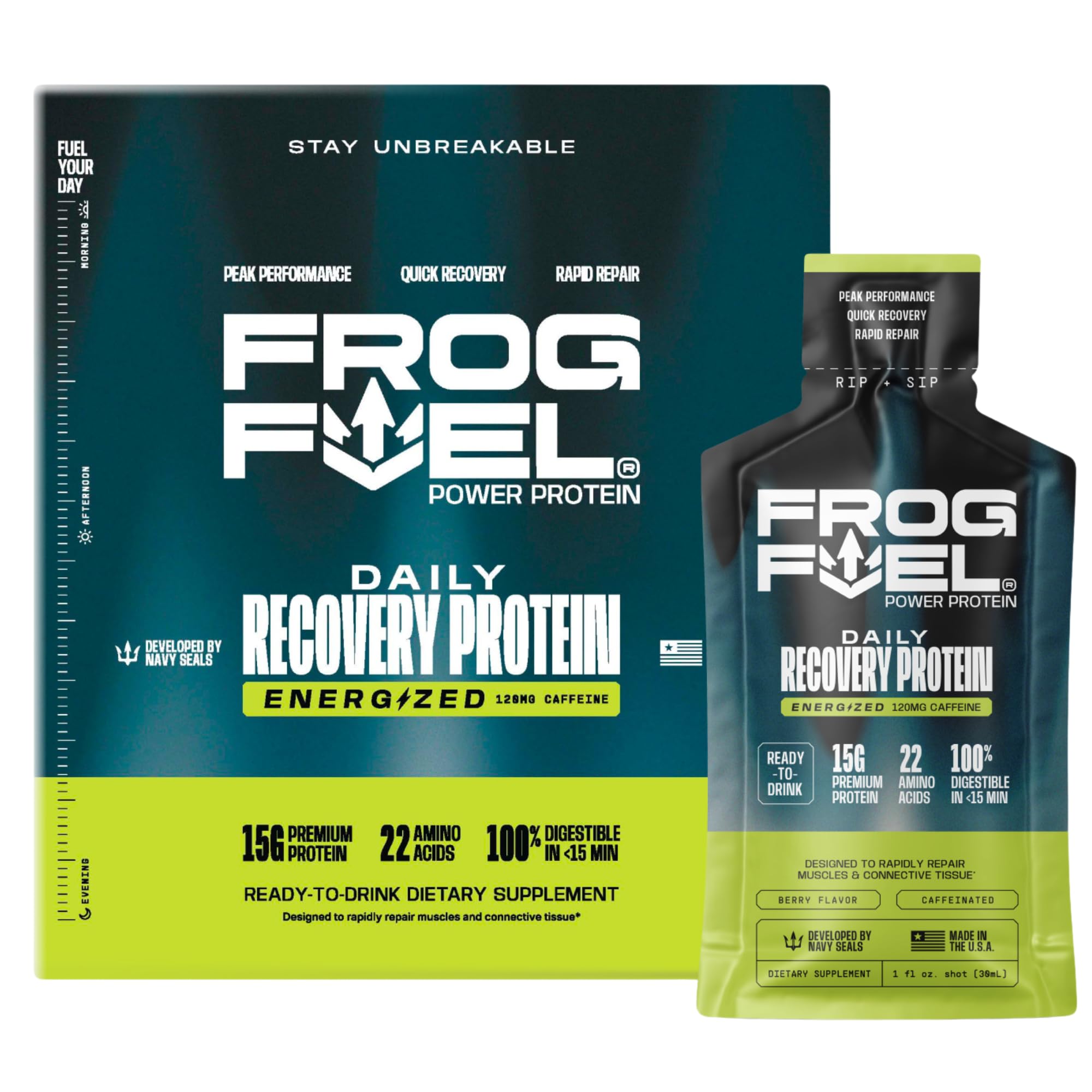 Frog Fuel, empaque de 1 onza, snack proteico rápido