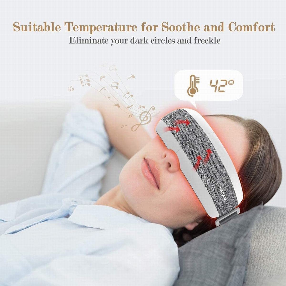 Fronnor masajeador ocular banda ajustable para diferentes caras.