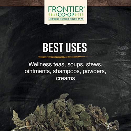 Aroma herbáceo de la ortiga Frontier Co-op para infusiones relajantes.