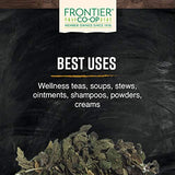 Aroma herbáceo de la ortiga Frontier Co-op para infusiones relajantes.