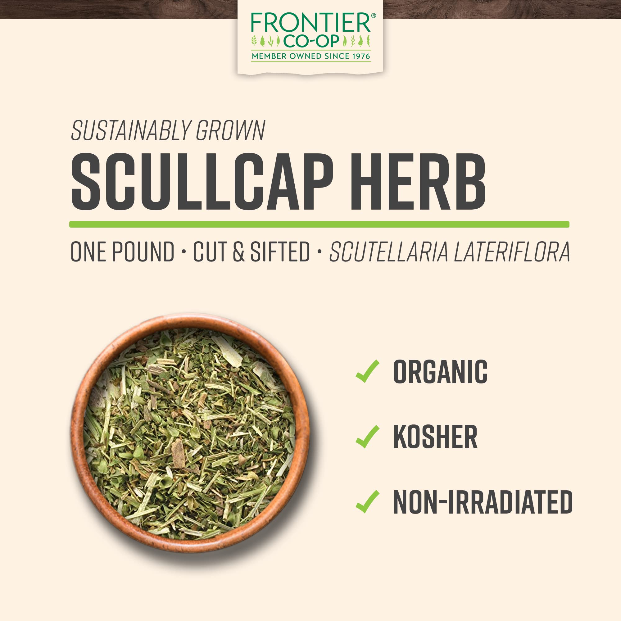 Frontier Co-op, hierba calavera, lista para preparar té en taza.