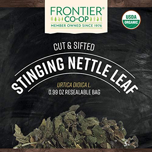 Infusiones suaves con ortiga orgánica Frontier Co-op para bienestar diario.