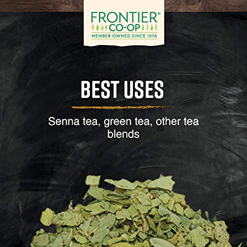 Frontier Co-op Ingrediente natural de senna orgánico, perfecto para tés y mezclas personalizadas.