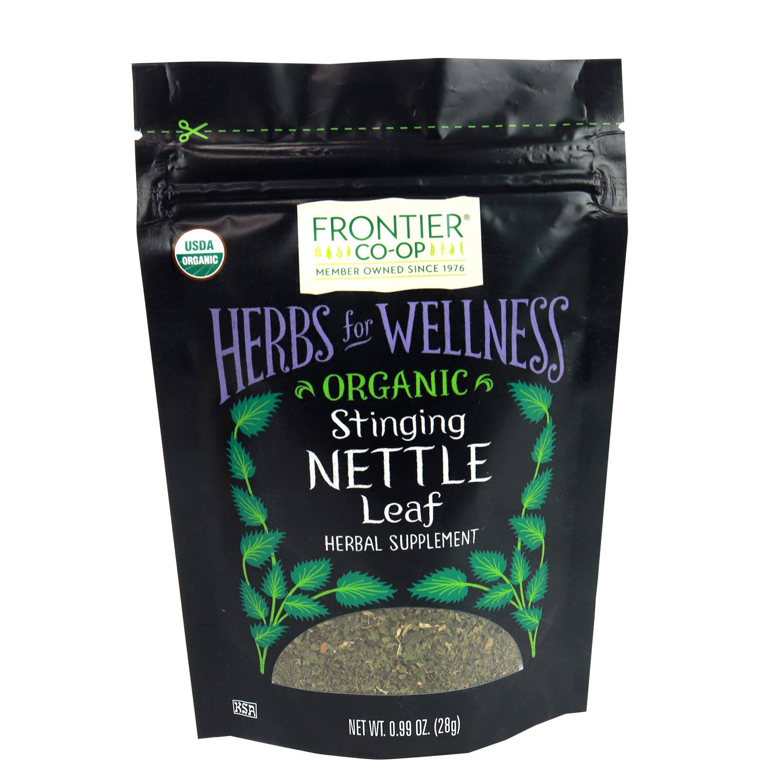 Ortiga orgánica Frontier Co-op, corte y tamizada, lista para infusiones aromáticas.