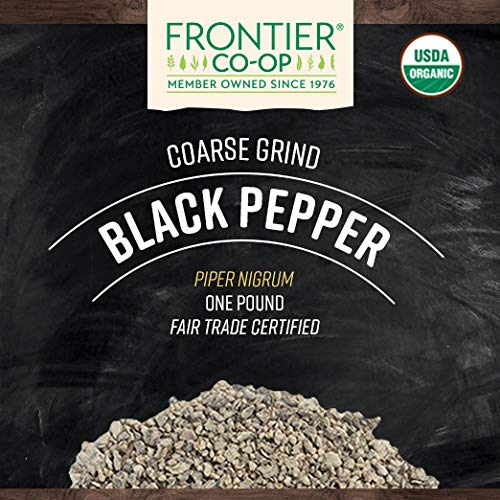Frontier Co-op Pimienta Negra Granos Gruesos, Primer Plano, Realce de Sabor
