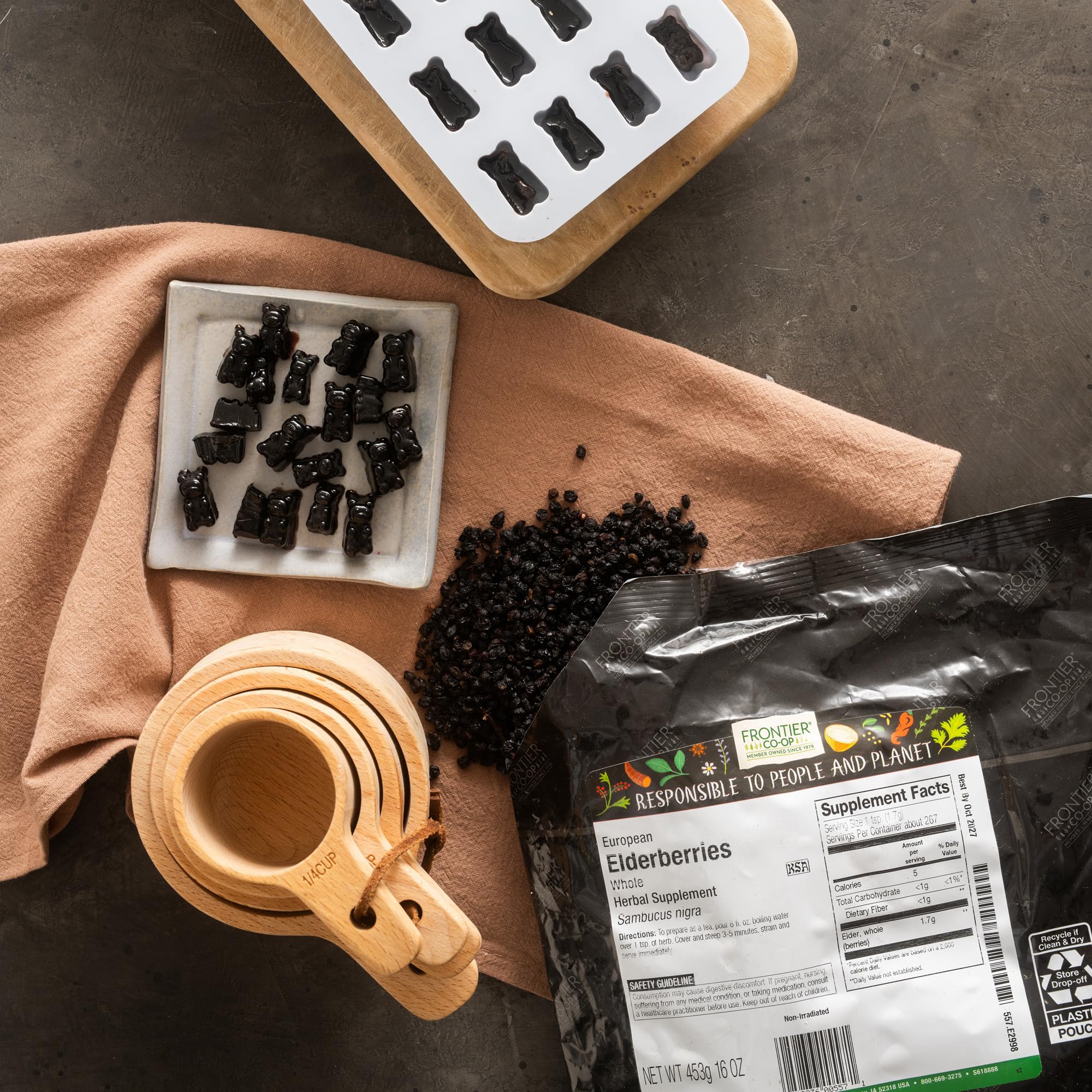 Frontier Co-op saucos orgánicos para té, sabor afrutado natural.