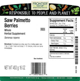 Saw Palmetto Berries de Frontier Co-op para infusiones y preparaciones diarias.