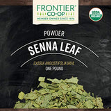 Frontier Co-op Senna, polvo de hojas, uso suave para apoyar el funcionamiento digestivo en bebidas.