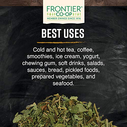 Frontier Co-op Stevia herb verde: aroma neutro para bebidas.