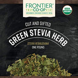 Frontier Co-op Stevia herb verde: corte y sifado listos para usar.
