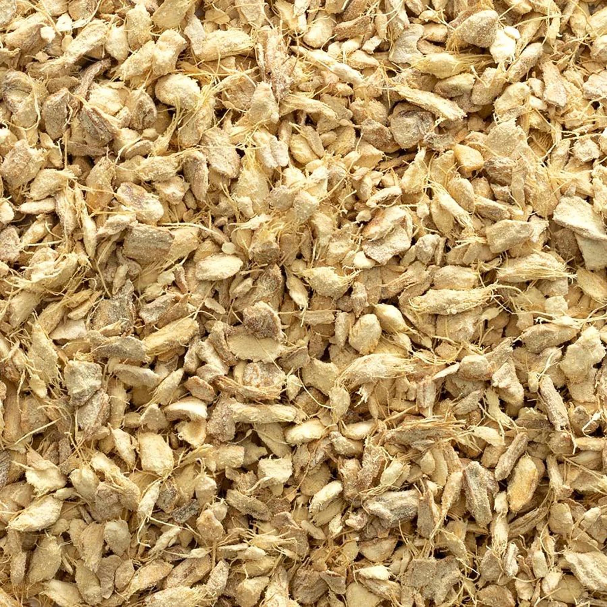 Frontier Co-op jengibre en raíz cortado y tamizado para uso rápido en recetas diarias.
