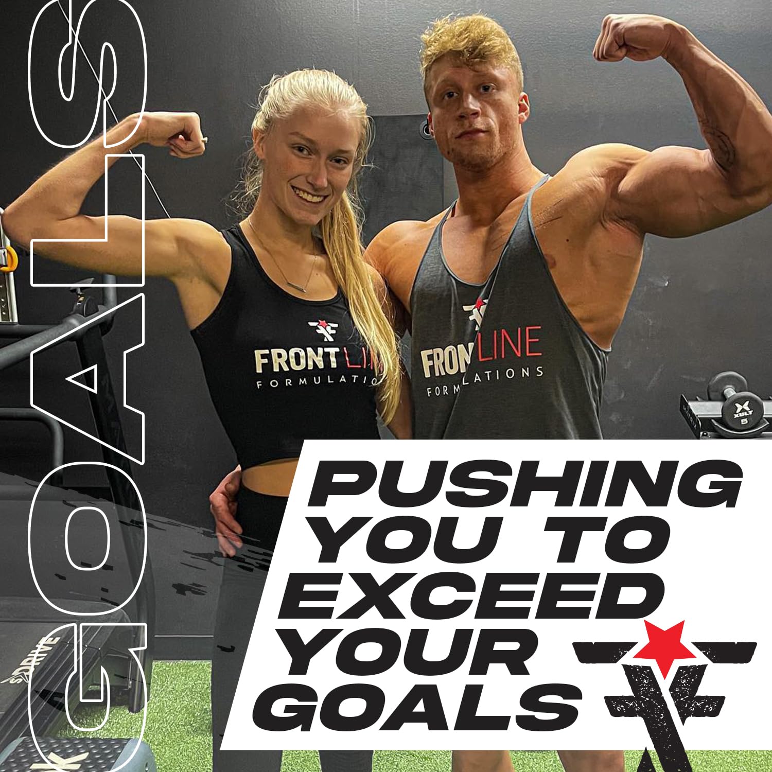 FRONTLINE FORMULATIONS Creatine Chaos, escena de entrenamiento: apoyo a sesiones intensas y rendimiento.