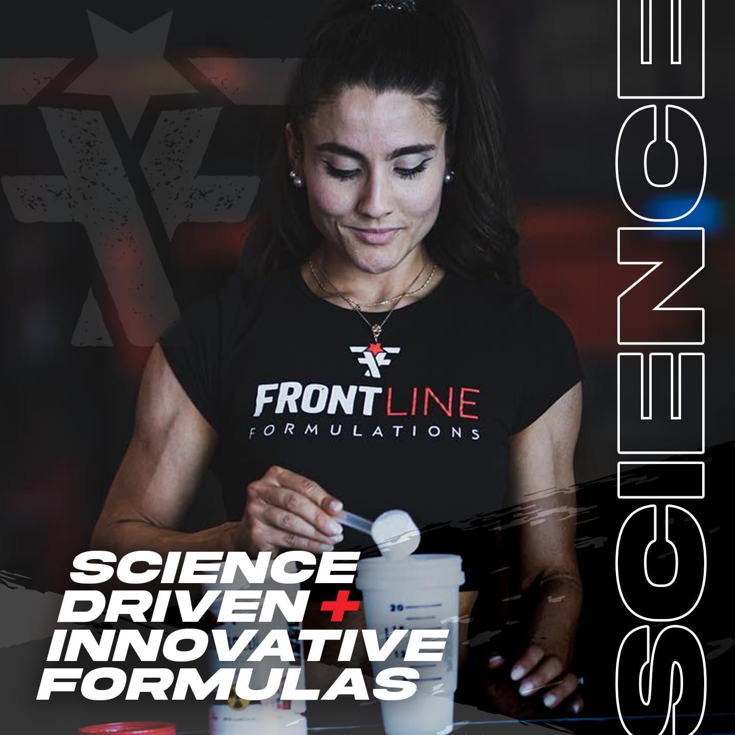 FRONTLINE FORMULATIONS Creatine Chaos, mezcla en agua: sabor neutro para batidos diarios.