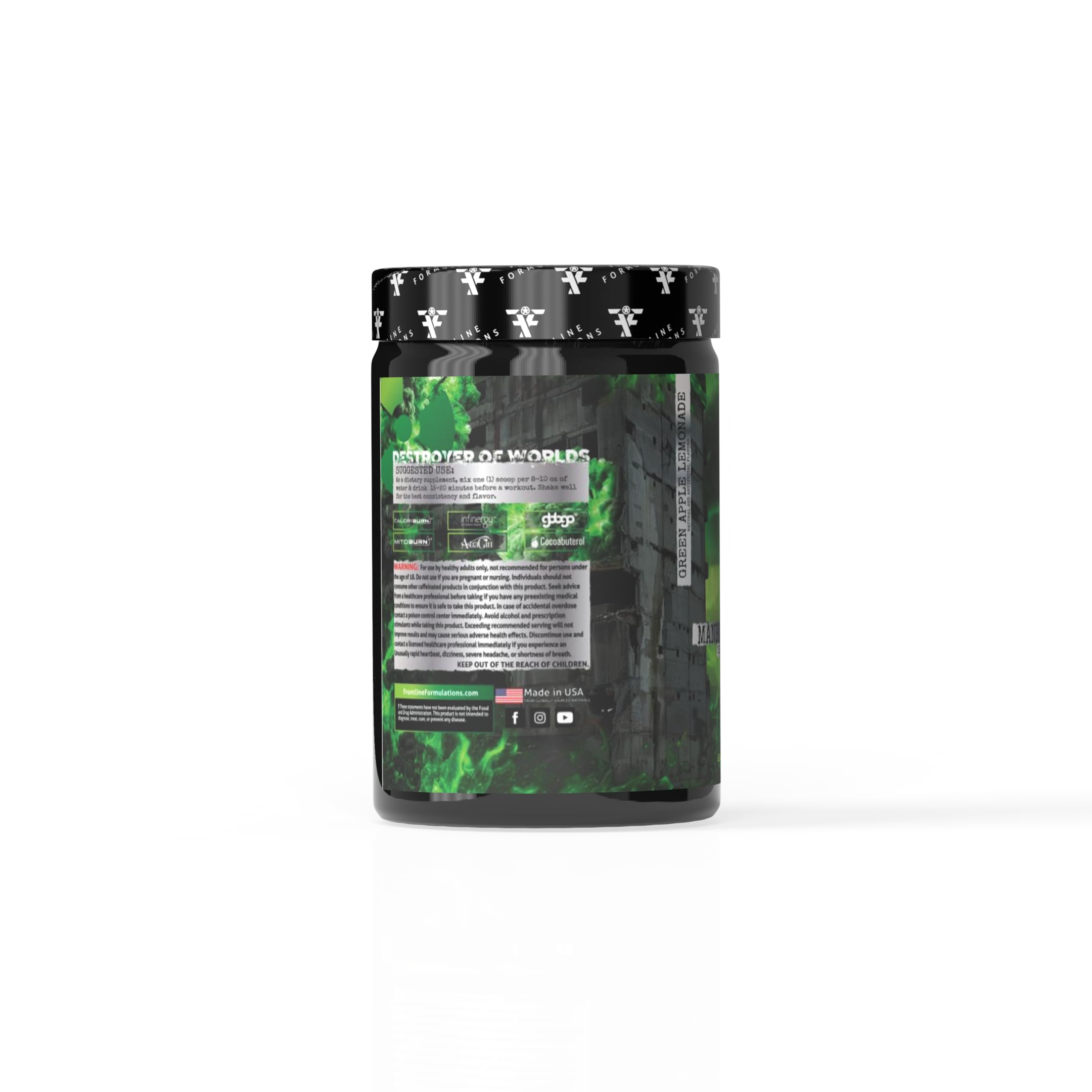 FRONTLINE FORMULATIONS Manhattan Project, cucharada medidora, dosis consistentes para rendimiento estable.