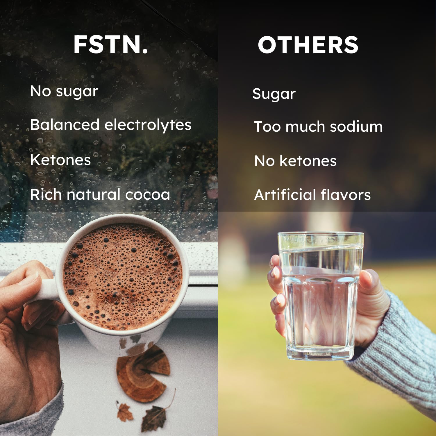 FSTN Chocolate Electrolytes en café con electrolitos para mantener concentración.