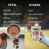 FSTN Chocolate Electrolytes en café con electrolitos para mantener concentración.