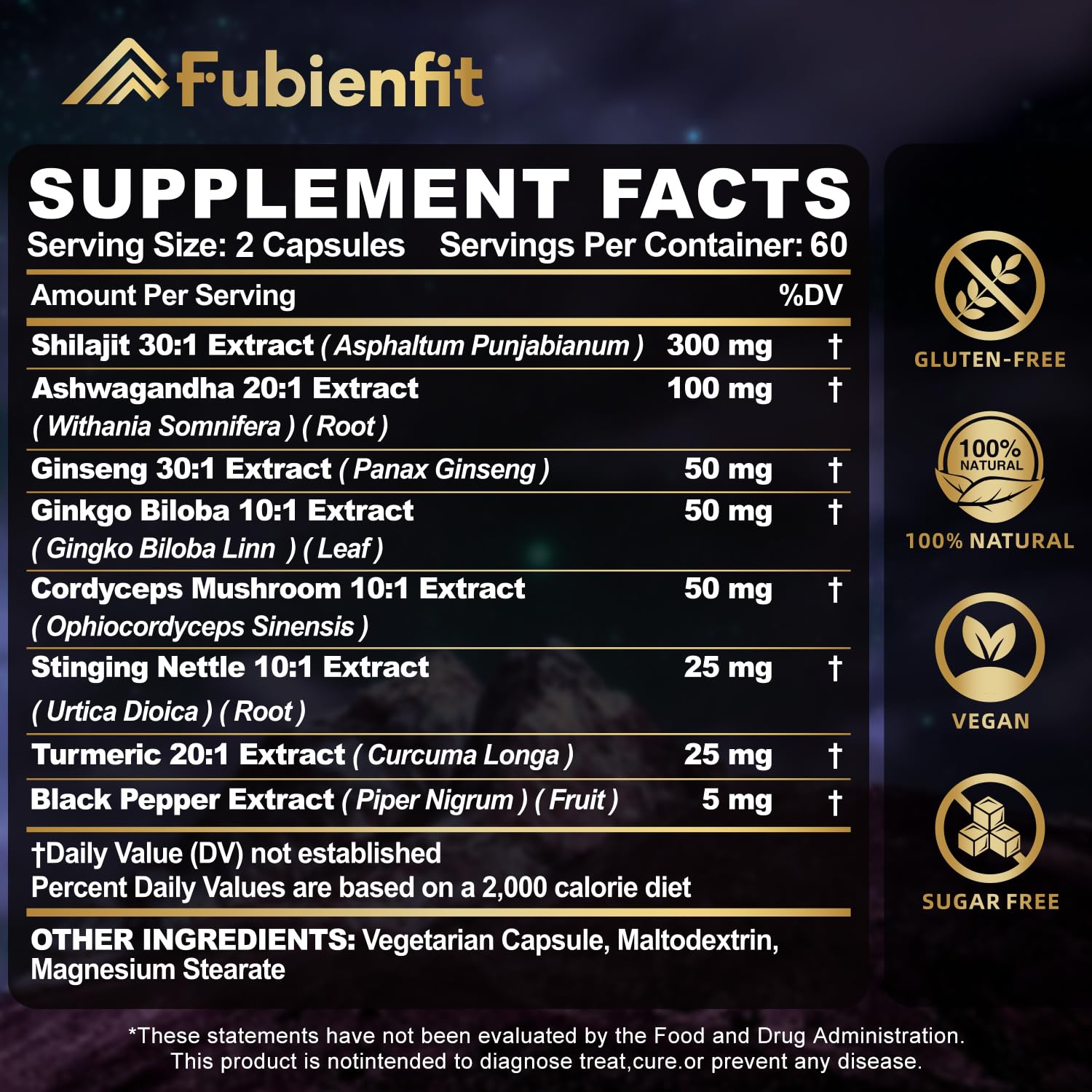 Cápsulas Fubienfit con ginseng Panax para energía natural.