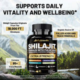 Cápsulas Fubienfit Shilajit, sabor neutro para consumo cómodo.