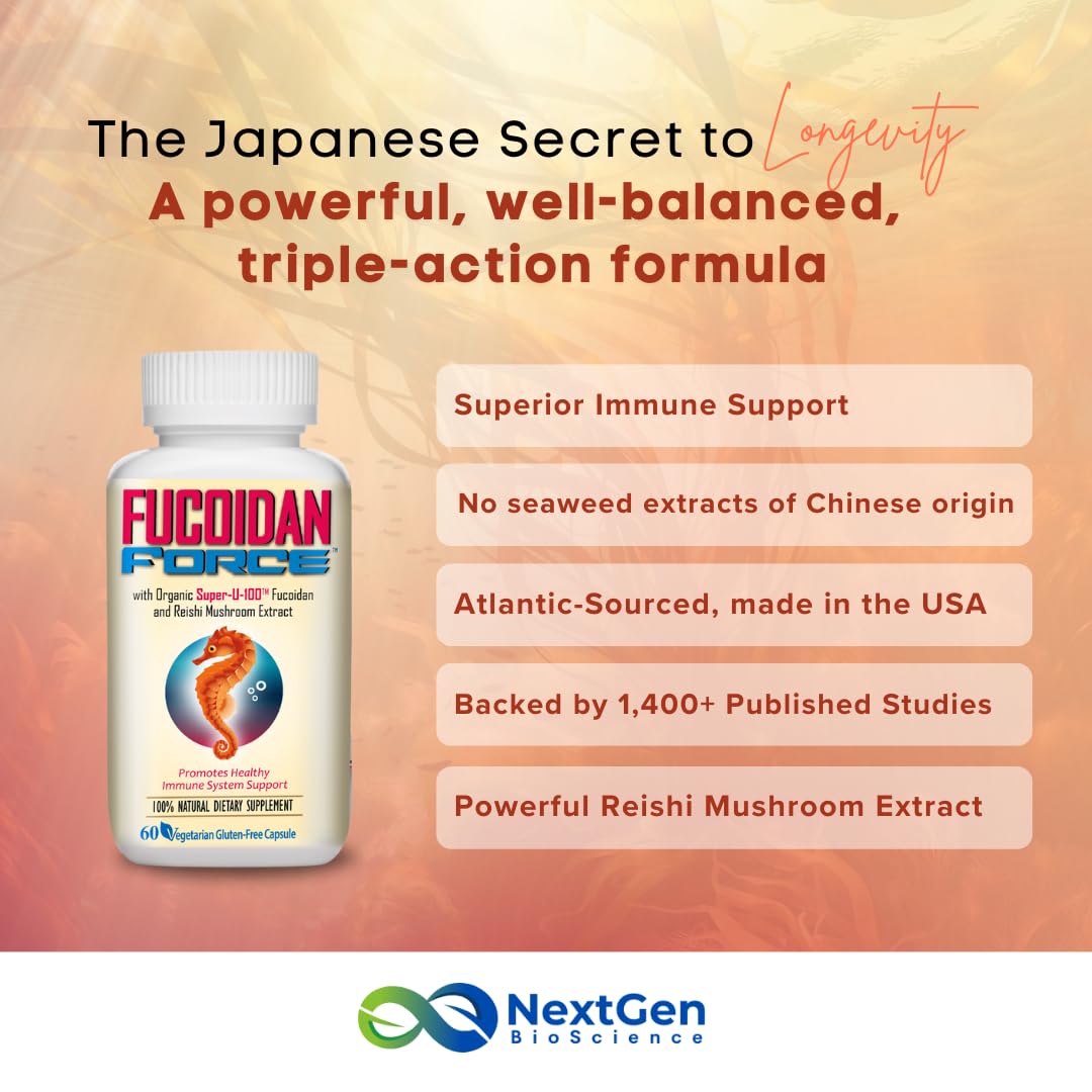 Fucoidan Force: wakame mekabu ingredientes visibles, fuente natural de fucoidan para apoyo diario
