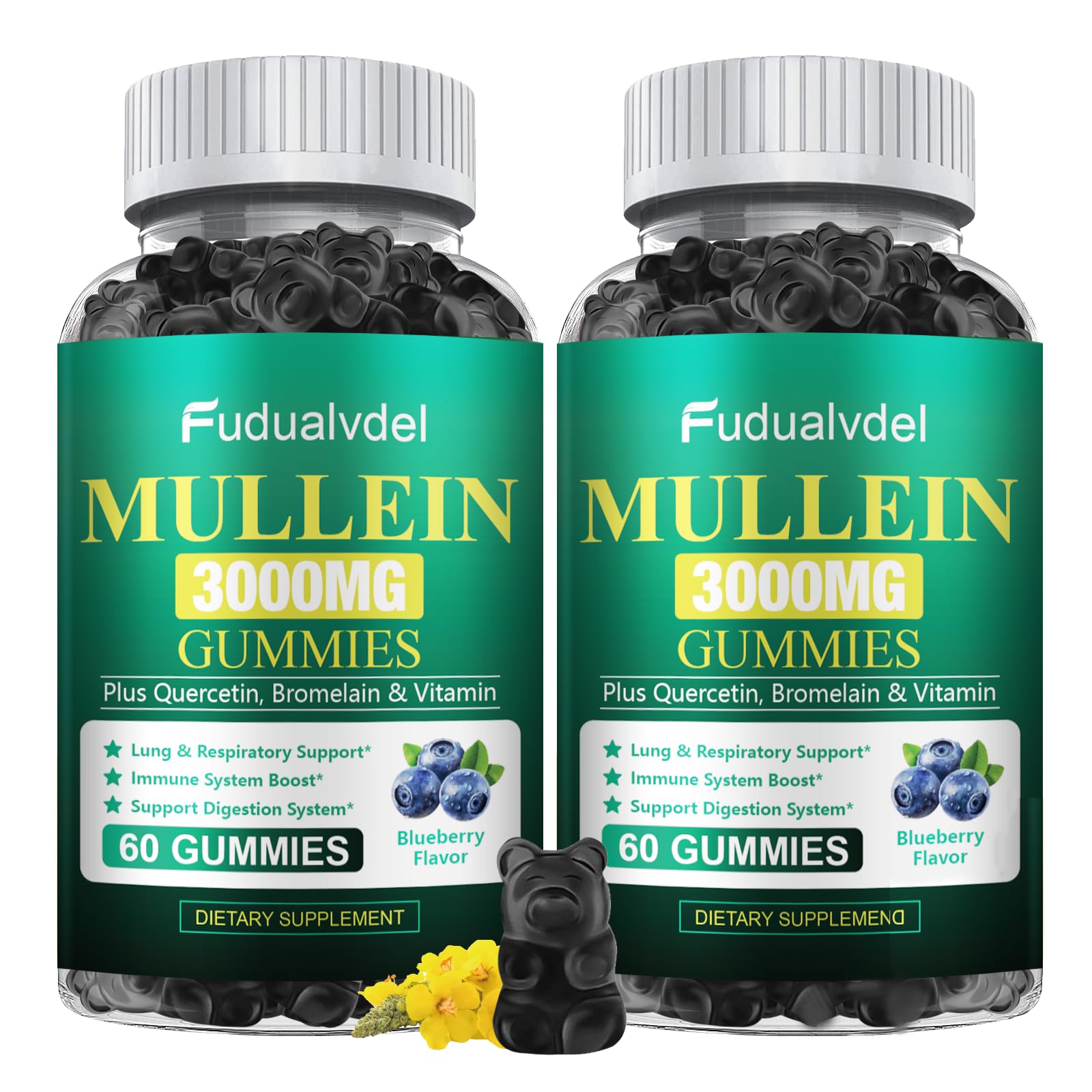 Gominolas Fudualvdel Verbascum con hoja de Verbascum para respiración más cómoda.