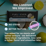 Fuel 4 Ever barra de colágeno, primer plano de ingredientes naturales
