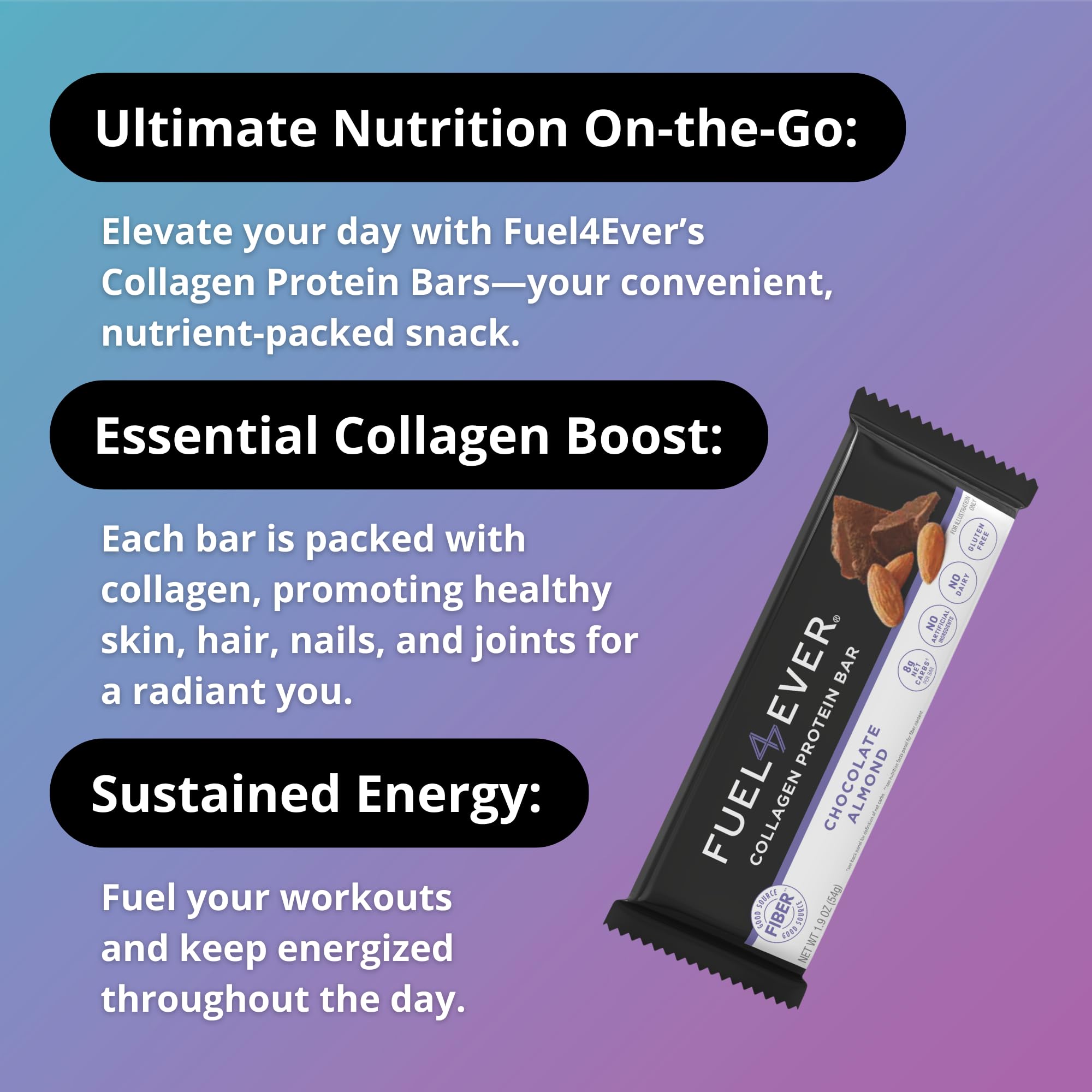 Envase Fuel 4 Ever caja 12 barras, snack práctico para llevar.