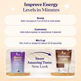 Etiqueta de Fuel Nutrition Pro destaca ingredientes orgánicos para ritual matutino.