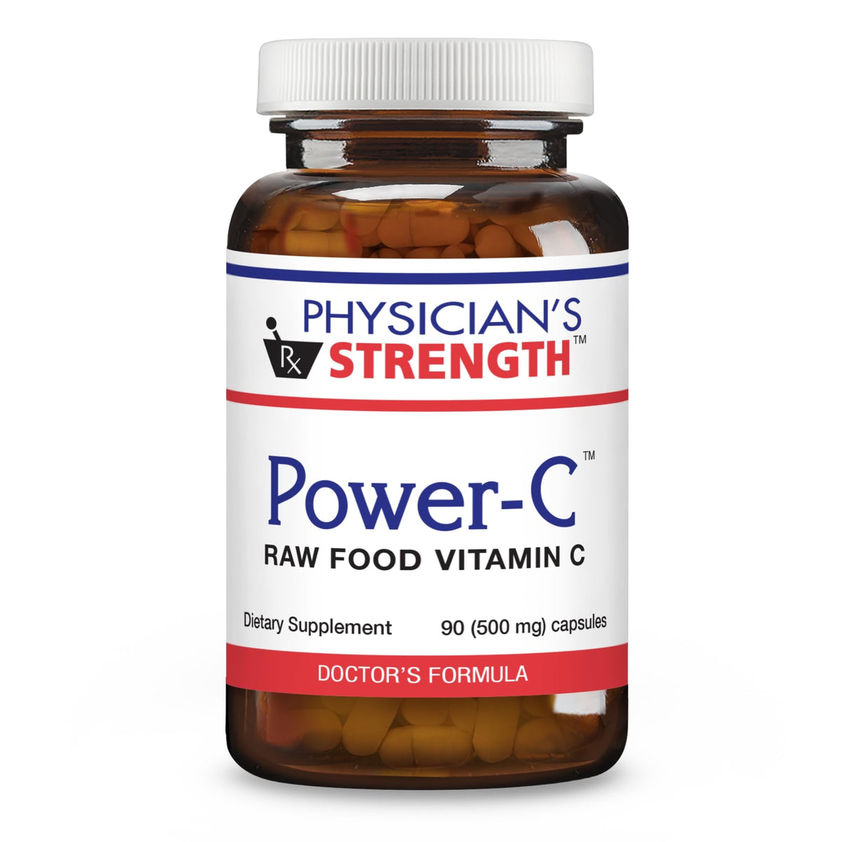 Fuerza del Médico Power-C botella vertido, vitamina C de origen natural para uso diario.