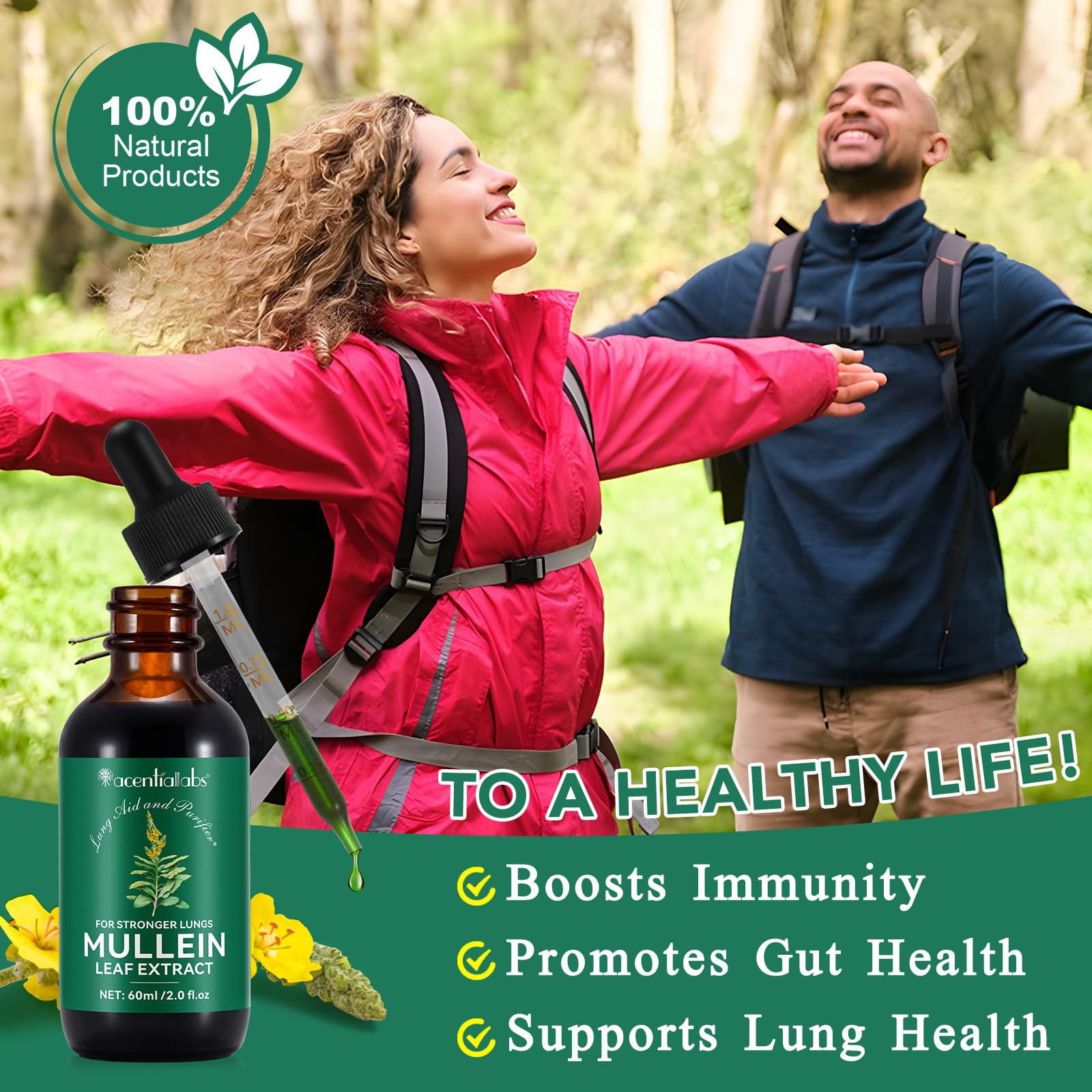 FUKEVY Gotas Mullein: frasco compacto para llevar y usar cuando sea necesario.