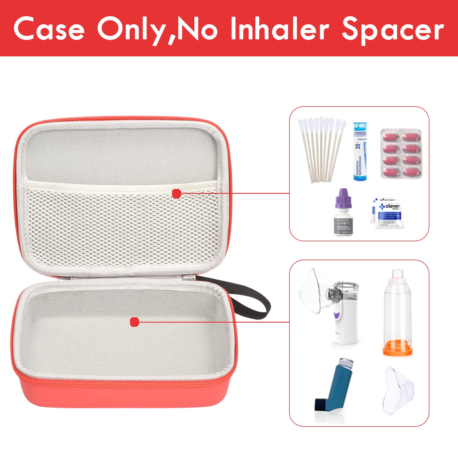 Interior acolchado del estuche Fukumi para inhaladores y accesorios