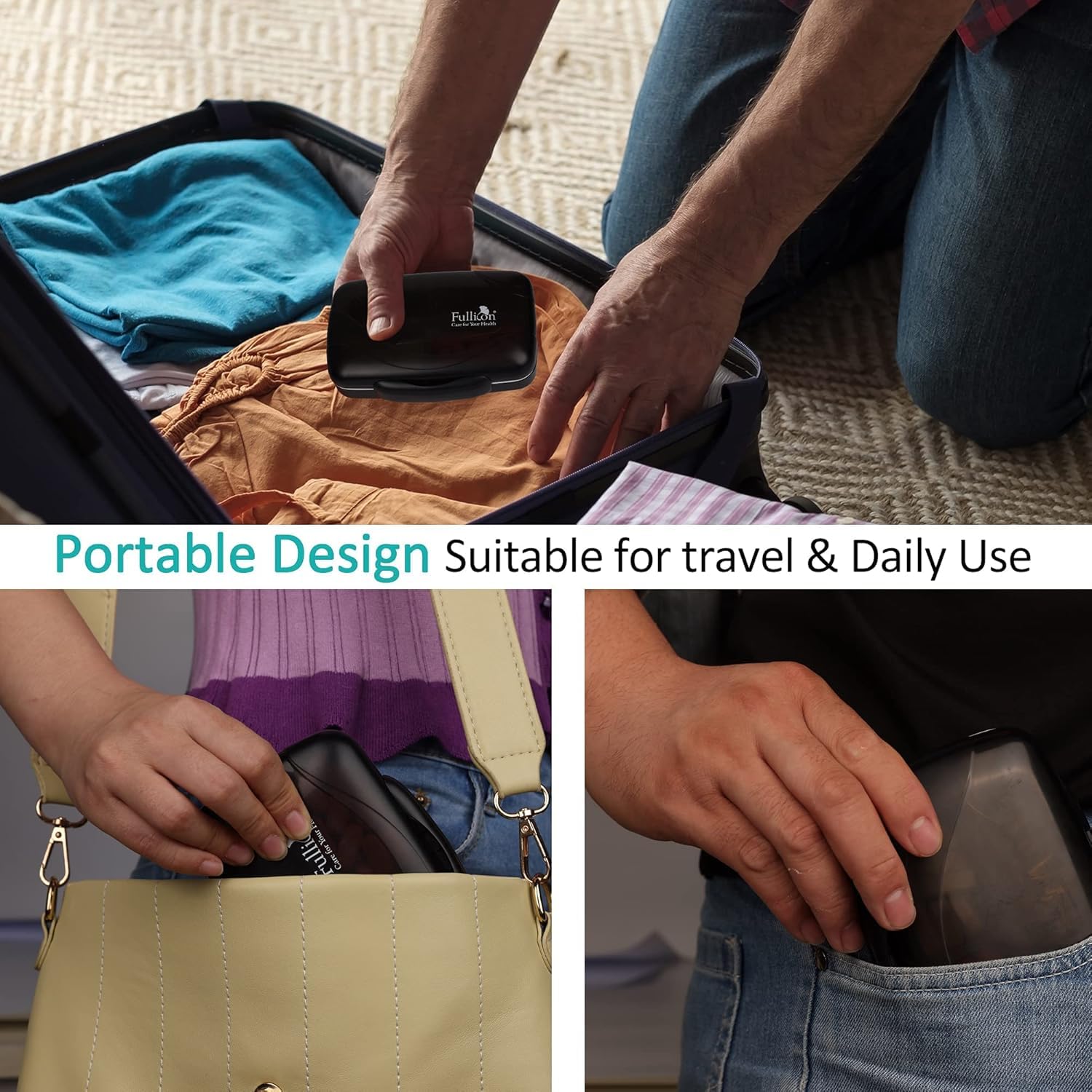 Fullicon diseño compacto y ligero, ideal para viajes y bolsos.