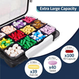 Fullicon organizador con divisores ajustables para suplementos y primeros auxilios