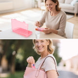 Fullicon organizador rosado para pastillas, color agradable y práctico.