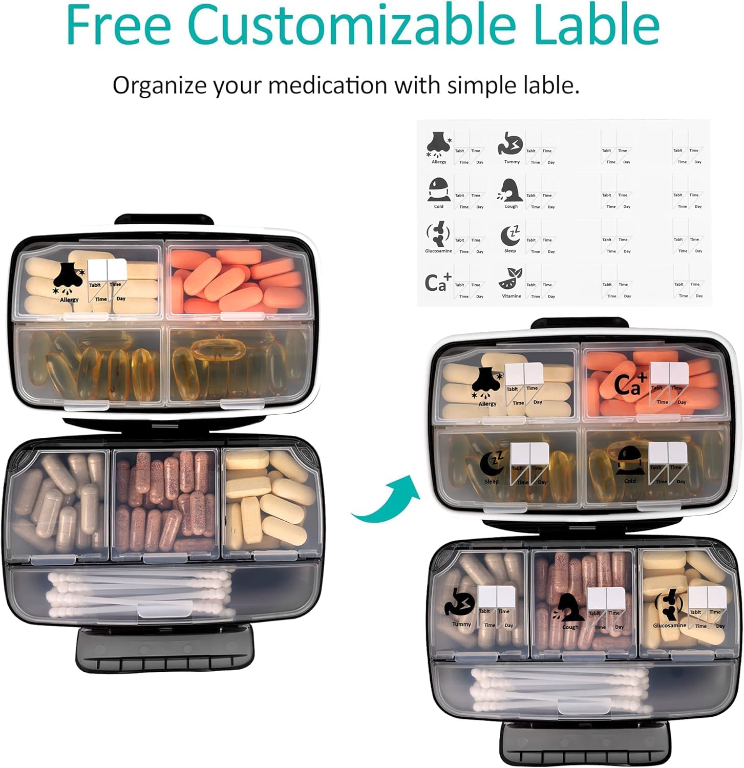 Fullicon sin BPA, plástico alimentario seguro para medicinas y suplementos.