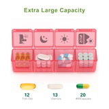 Fullicon XXL compartimentos-diarios, para planificar dosis diarias de vitaminas y pastillas.