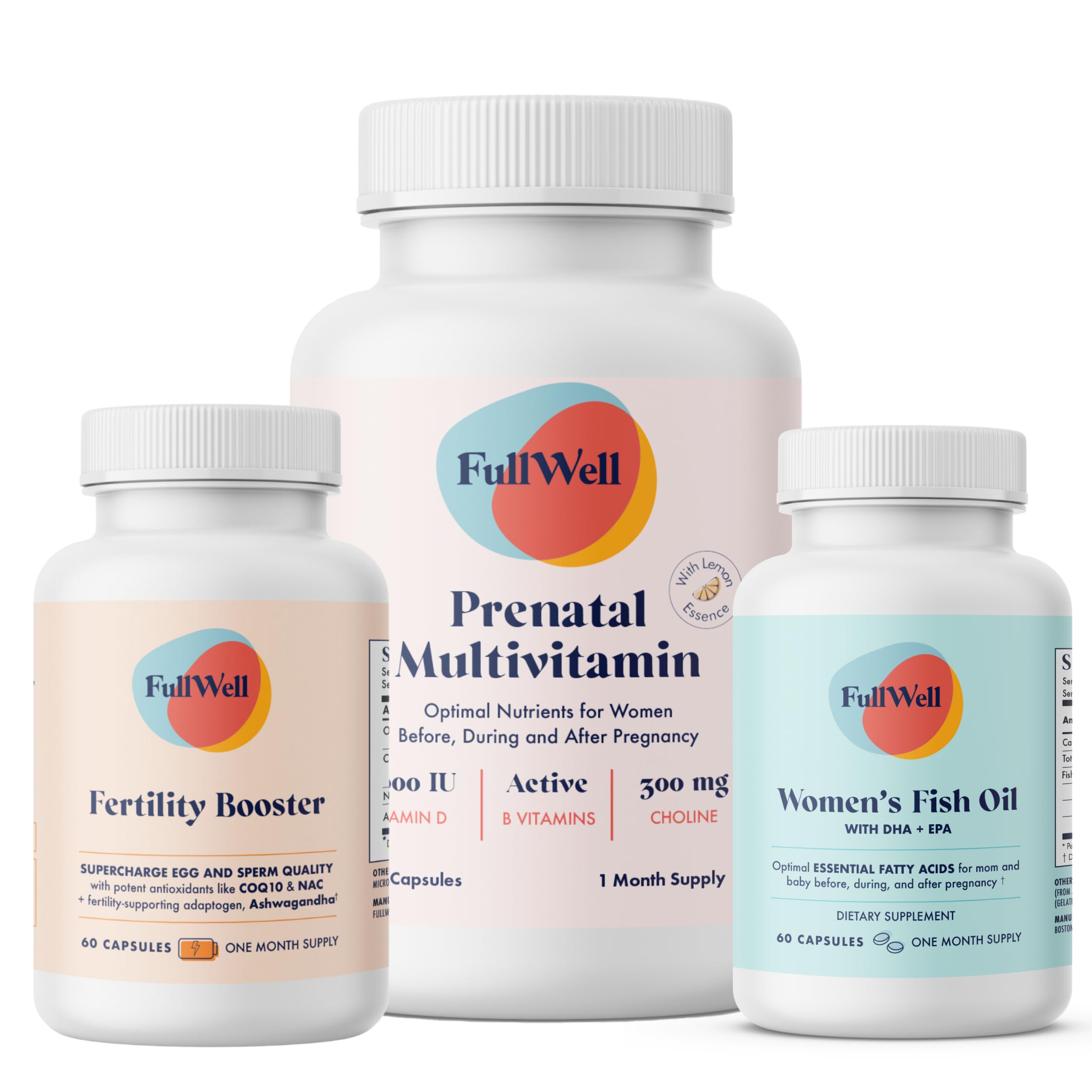 FullWell potenciador-fertilidad botella: cápsulas fáciles de tragar para concepción.