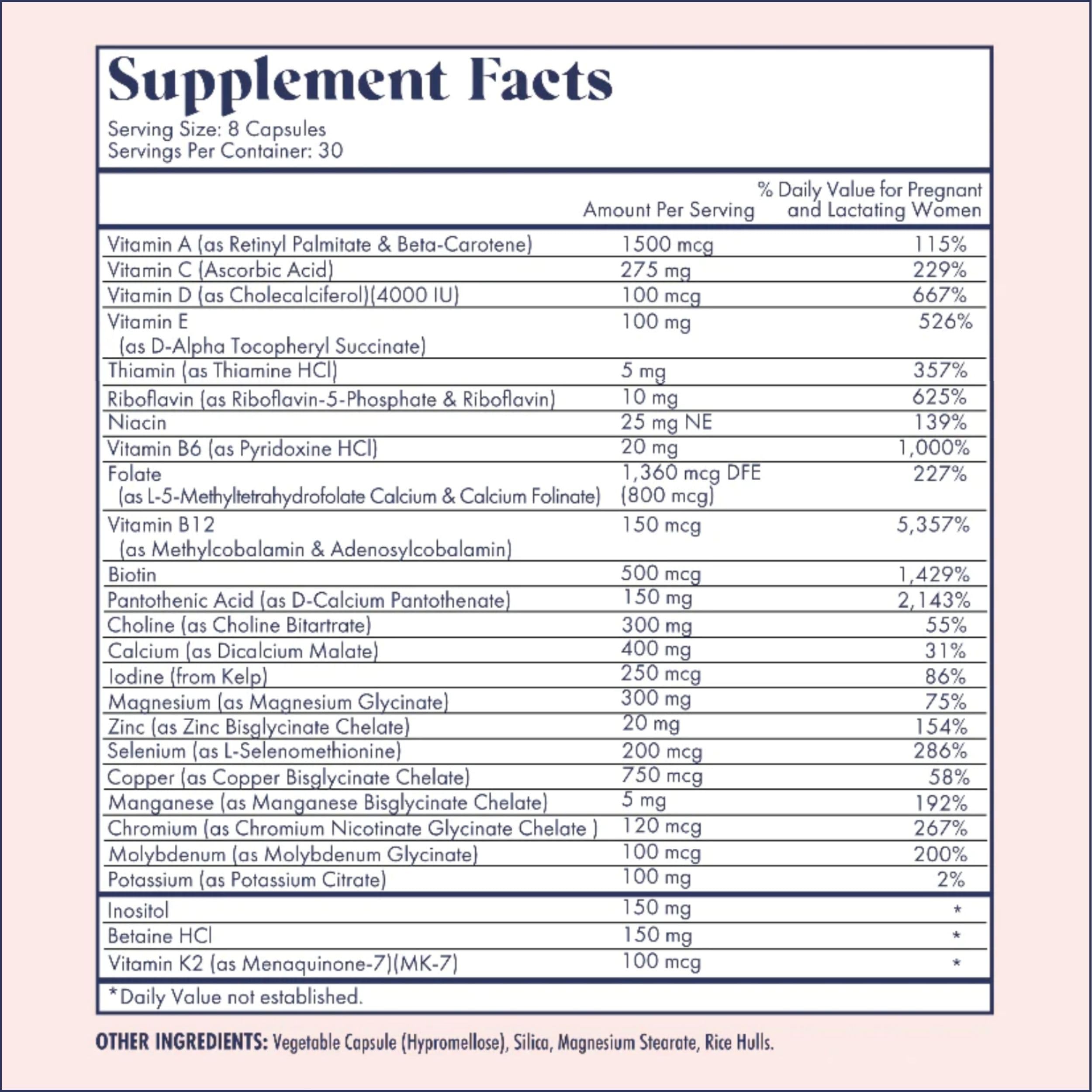 FullWell Omega 3 Prenatal: cápsulas de aceite de pescado para DHA y EPA.