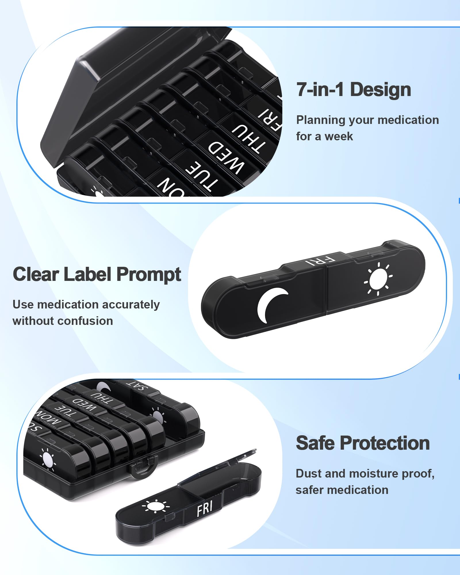 Funck Material libre de BPA: seguridad para almacenar medicinas y suplementos.