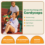 Gomitas Fungies Cordyceps, botella visible, consumo diario práctico para energía sostenida