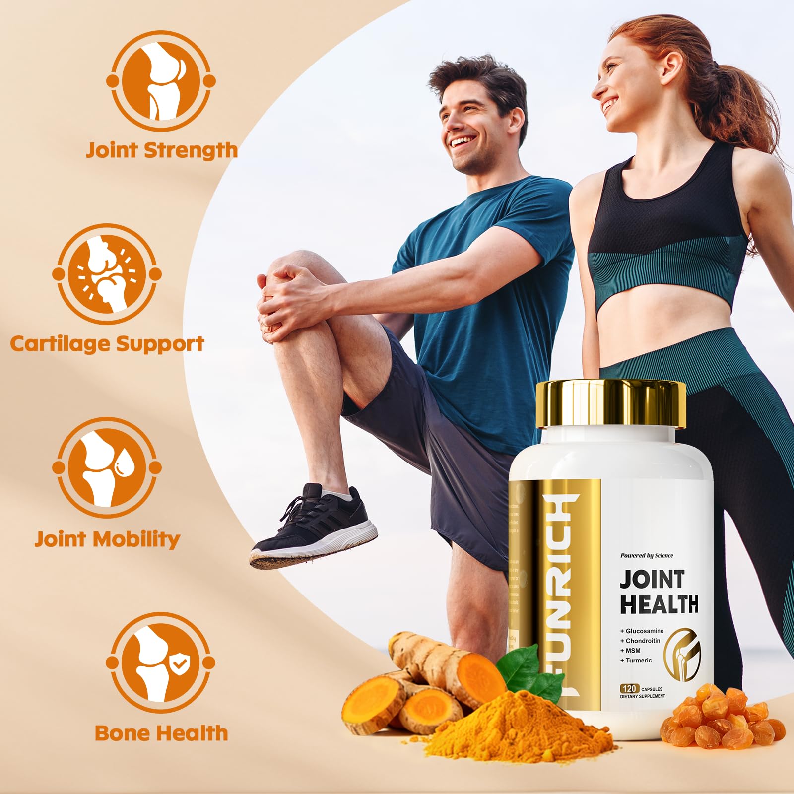FUNRICH curcuma-boswellia: cápsulas para confort articular.