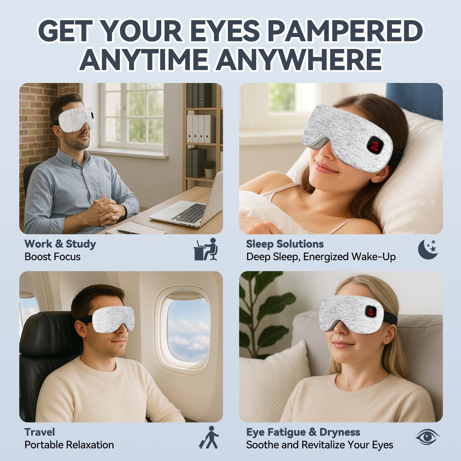 FUPYG máscara ocular correa ajustable para ajuste cómodo.