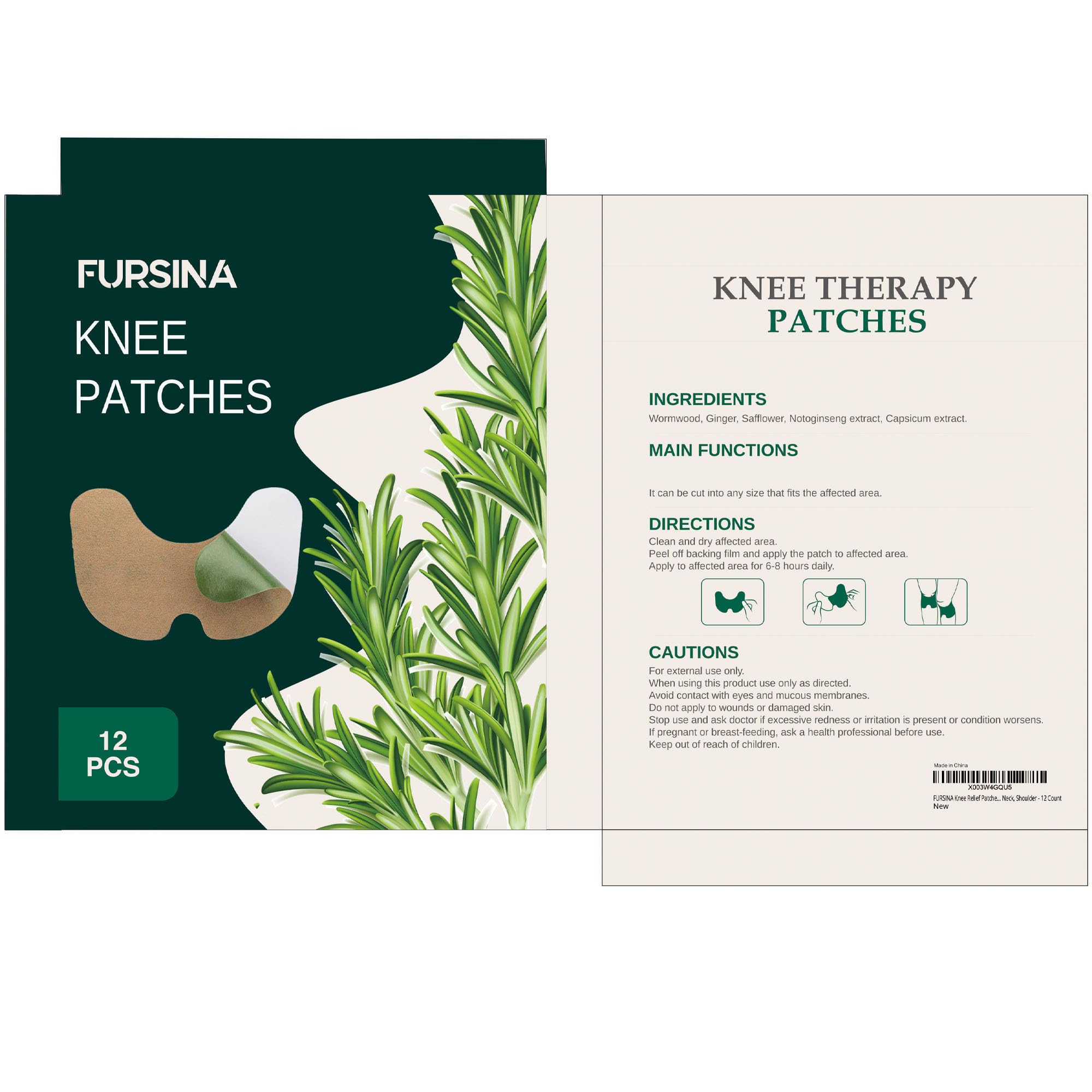 Parches FURSINA aroma herbal con calor, experiencia sensorial agradable
