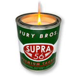 Vela Fury BROS Supra56 de sándalo, pachulí y cedro para atmósfera masculina.