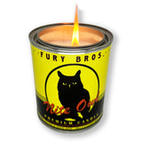 Vela Fury Bros Nite Owl etiqueta vintage para crear ambiente masculino.