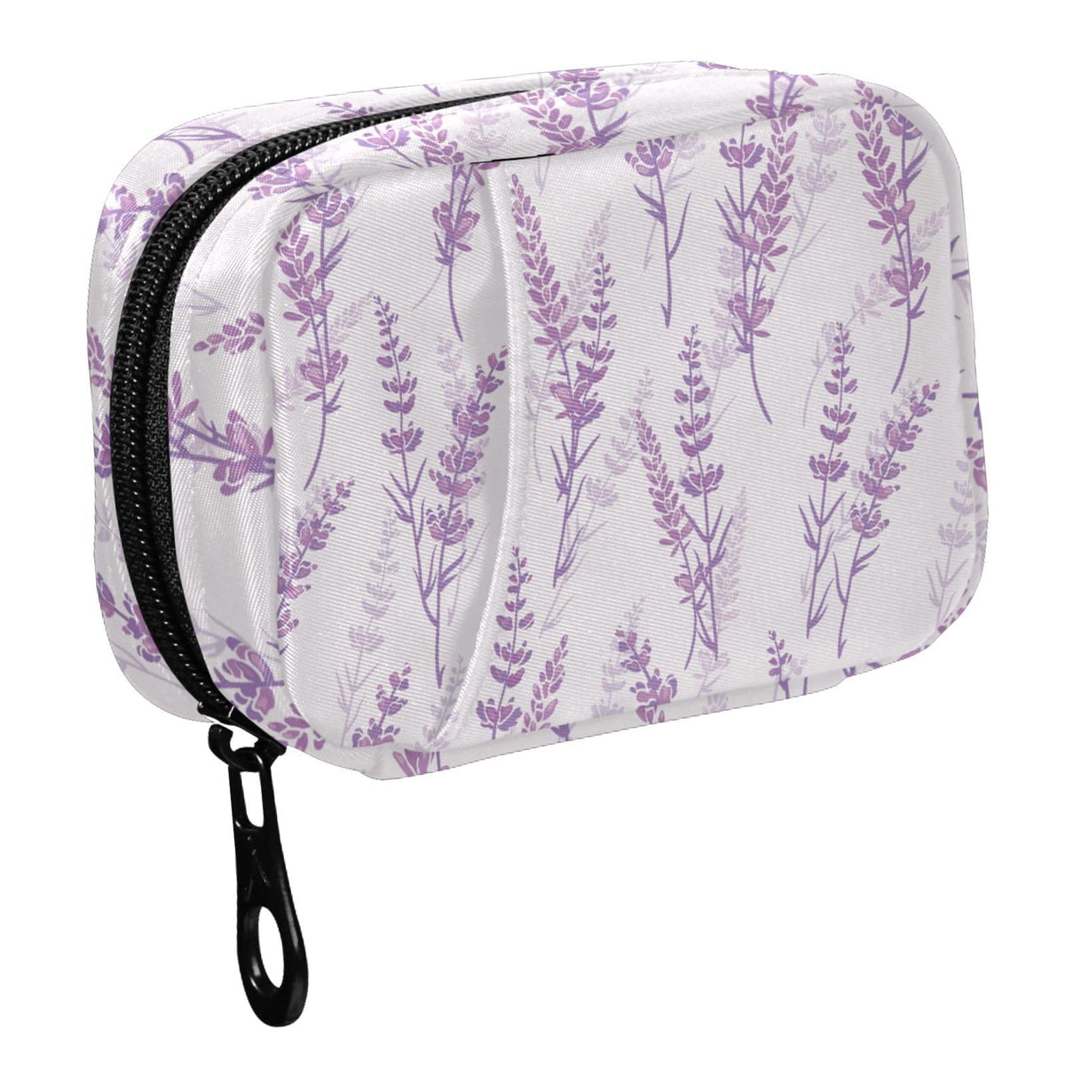 Fustylead: bolsa organizadora de píldoras para viaje en lavanda, facilita acceso rápido.