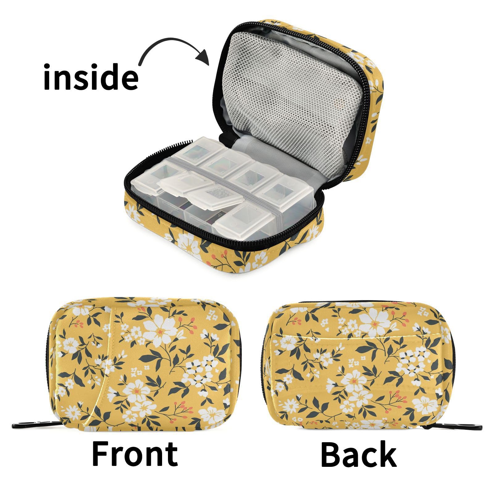 Fustylead Diseño floral blanco elegante para viajes y uso diario.